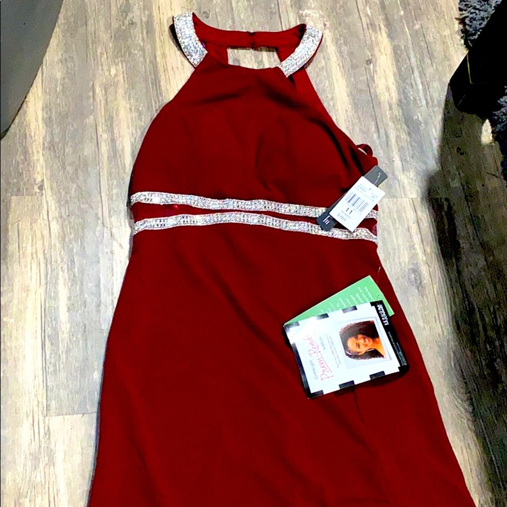 Crimson Roman Style Prom/cocktail Dress
